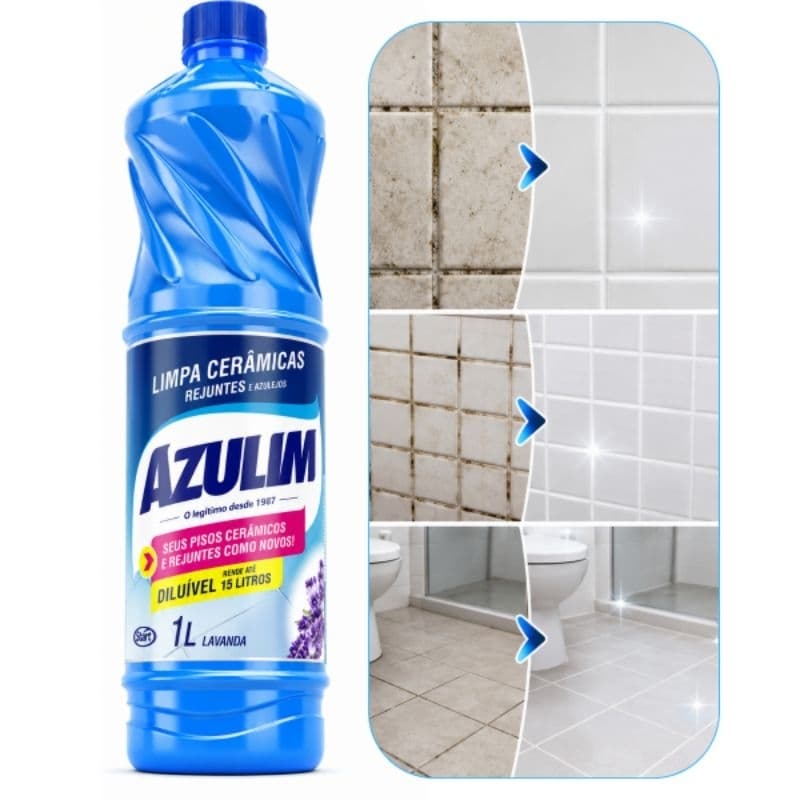 Azulim Limpa Cerâmicas 1L - Remove Manchas Difíceis, Perfume Agradável, Alto Rendimento