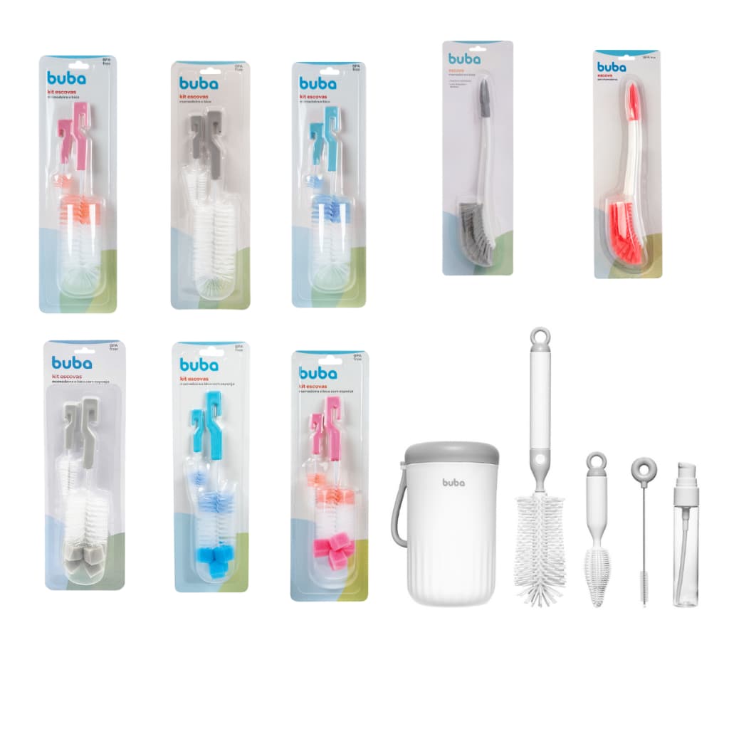 Kit Portátil Estojo Para Limpeza De Mamadeira Bicos 5 Peças Buba
