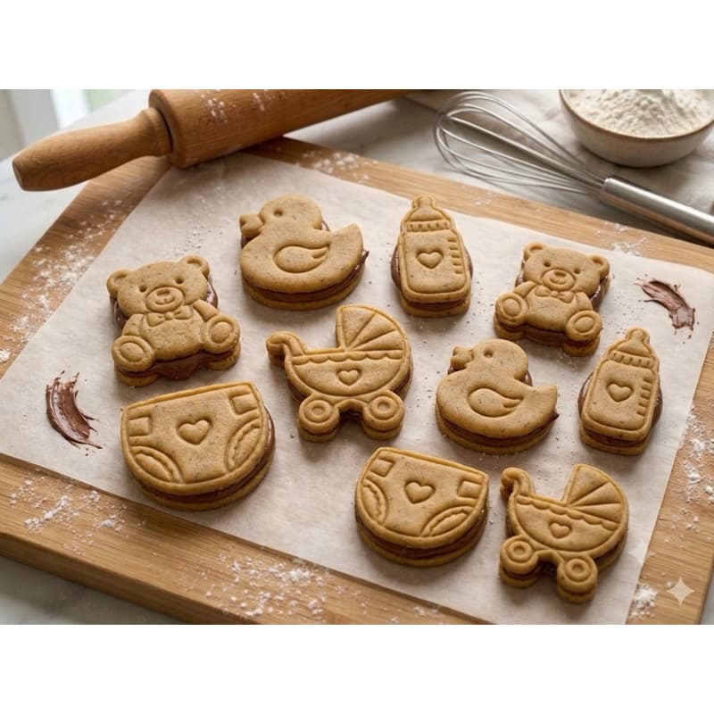 Kit 5 cortadores de biscoito Chá de Bebê