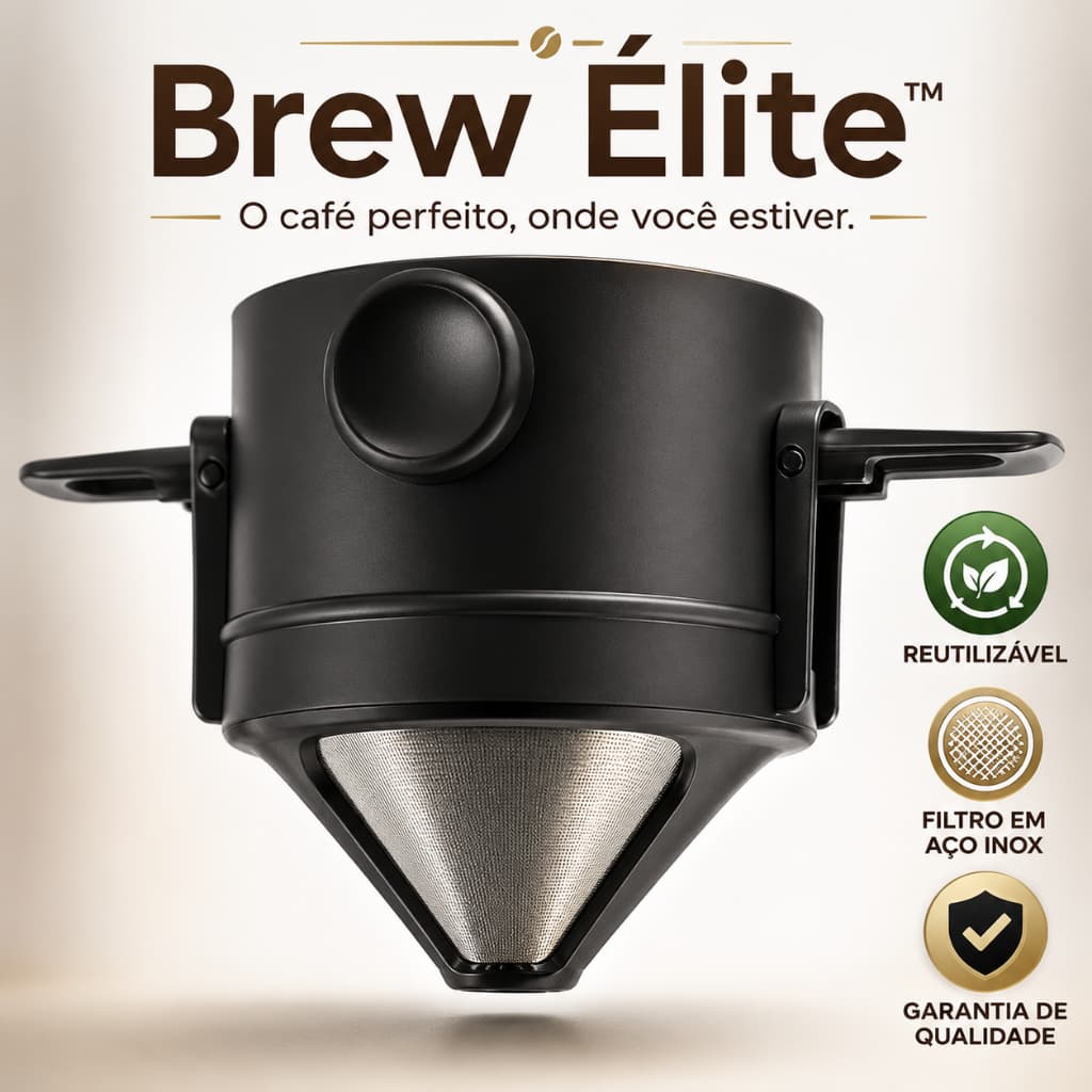 Coador de Café Portátil Reutilizável Filtro em Aço Inox Dobrável Suporte Ajustável Brew Élite™