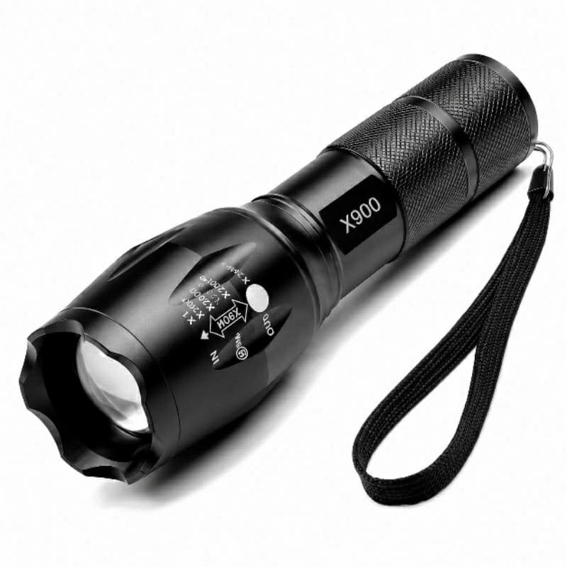 Lanterna Tática Militar X900 Profissional com Zoom Sinalizador Recarregável Luz Camping