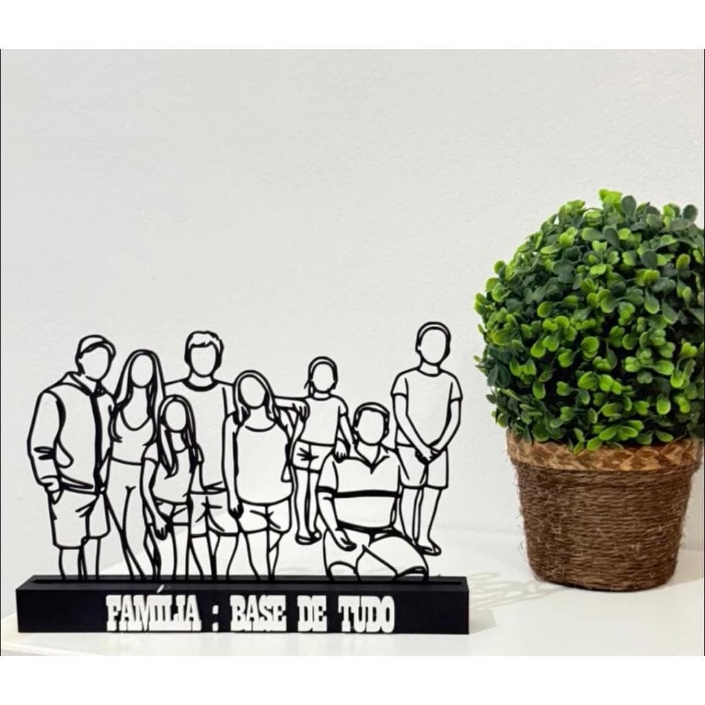 Quadro Decorativo Vazado Decoração Família Minimalista - Impressão 3D