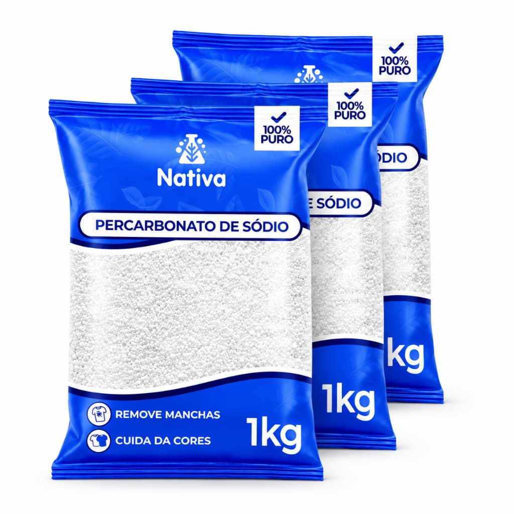 Percarbonato de Sódio 3kg Nativa Puro Granulado Removedor de Manchas para Roupas Brancas e Coloridas