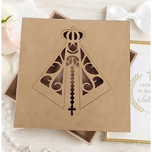 caixa nossa senhora em mdf laser 20X20X10 personalizado religioso