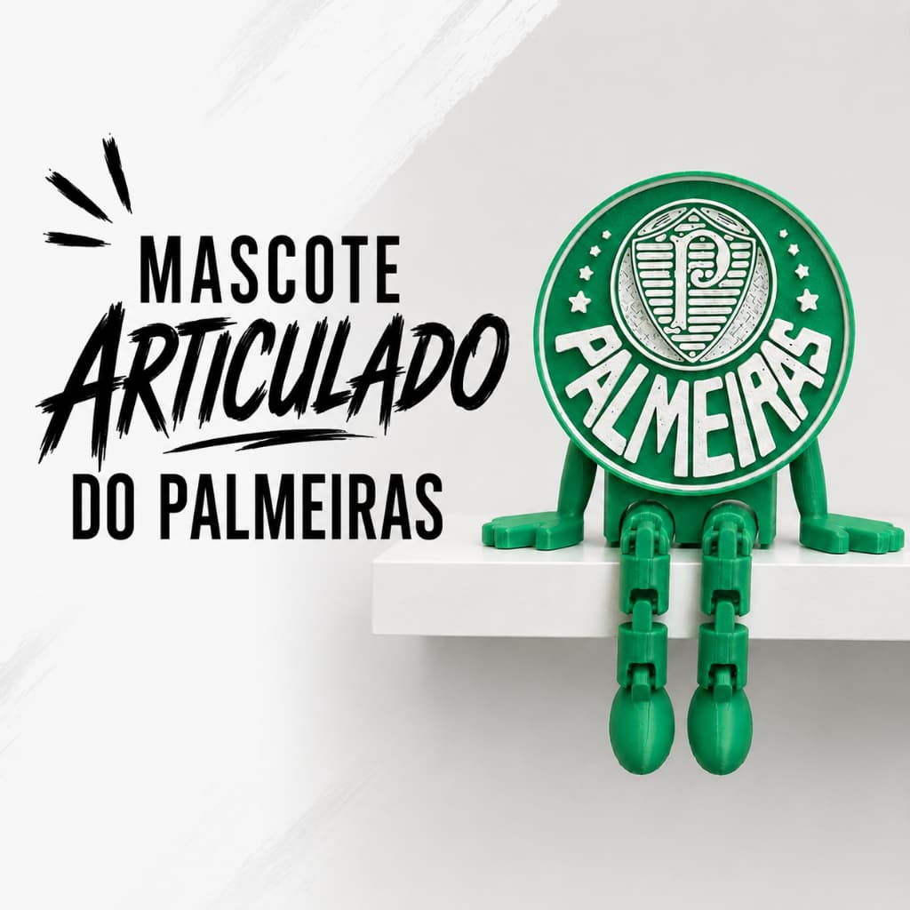 Mascote Palmeiras Articulado com Pernas Flexíveis | Decoração para Torcedores
