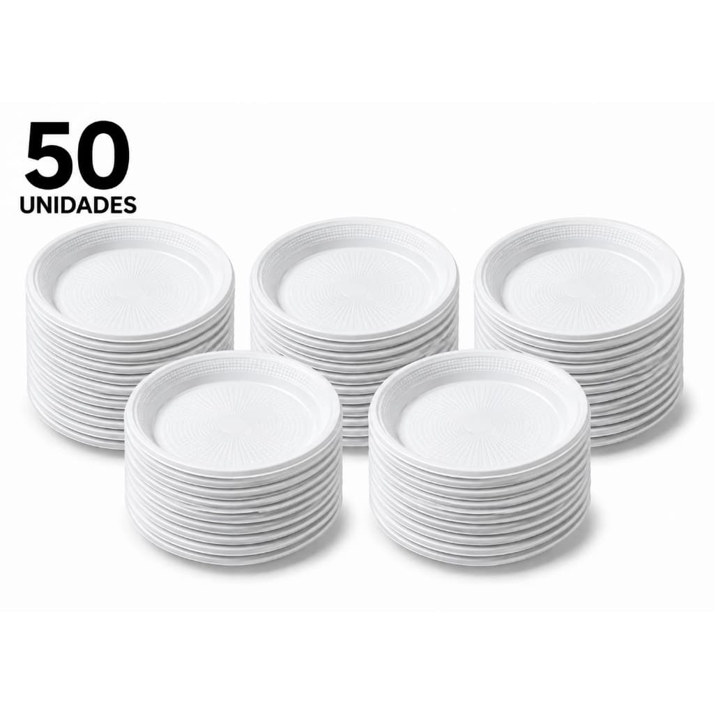 Prato 15 cm Biodegradável Branco c/50