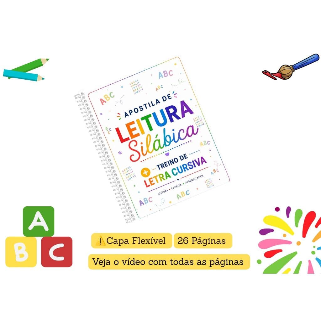 Apostila de Leitura Silábica + Treino de Letra Cursiva | Alfabetização Infantil | Textos Fáceis |  26 Páginas #35