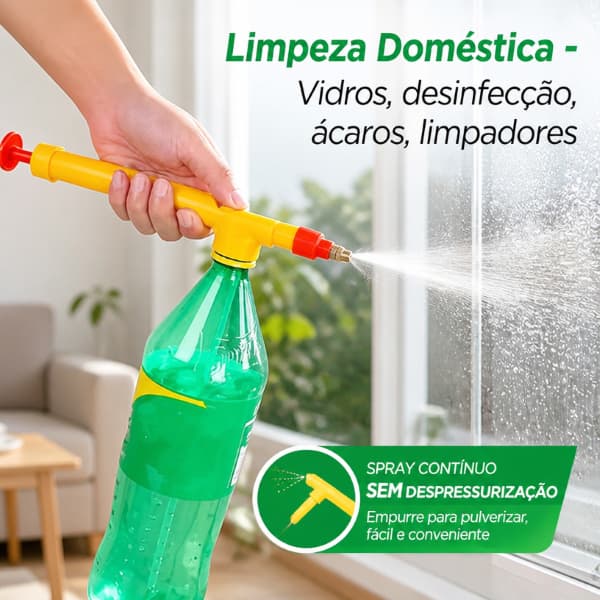 Pulverizador Manual para Garrafa Pet - Borrifador Portátil, Alta Pressão para Plantas e Jardim