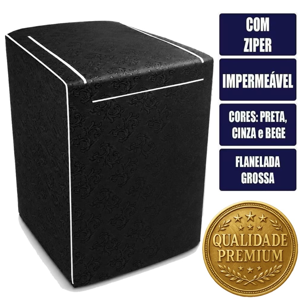Capa para Máquina de Lavar Premium Impermeável Electrolux Brastemp Consul 11 12 13 14 15 16 17 18 kg