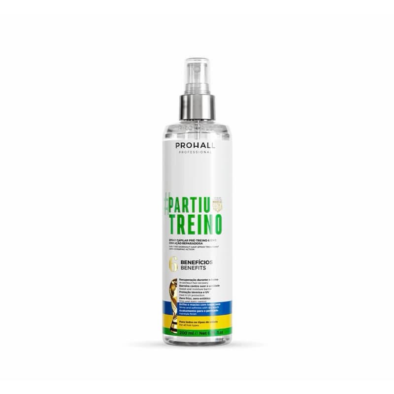 Spray Capilar 6 em 1 Partiu Treino | Proteção UV e Antifrizz Pré Treino