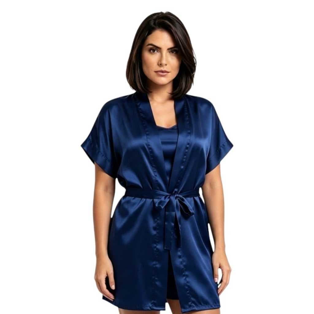 Robe Cetim Roupão Noiva Sem Bordado Hobby Casamento Feminino Formatura ,Salão De Beleza e  Noiva