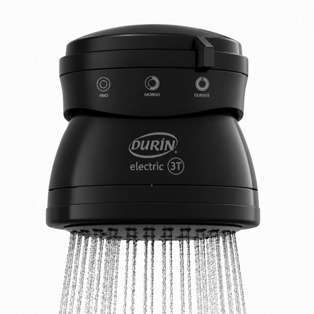 Ducha Chuveiro Elétrico 4400W / 127V Para Banho 3 Temperaturas Preto Durín