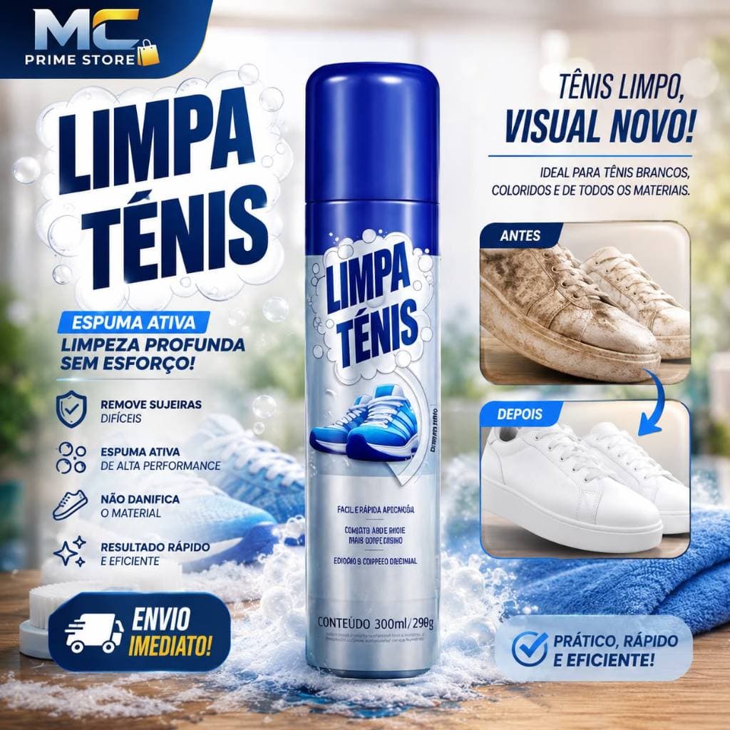 Limpa Tênis Branco e Colorido Espuma Limpa Tênis Petroplus Spray Limpador a Seco Original