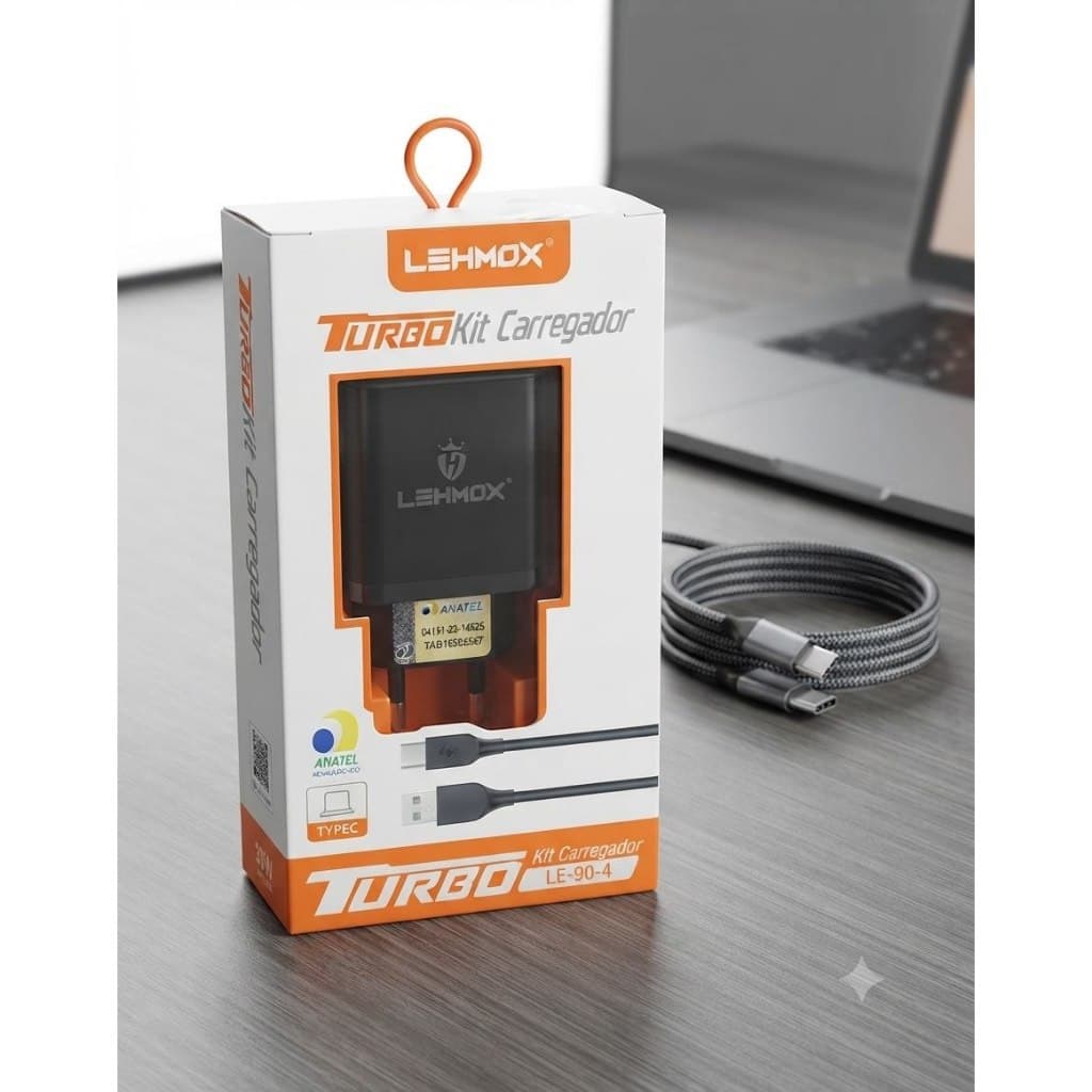 Kit Carregador com fonte e cabo turbo USB/IOS IPhone Lightning 30W Lehmox