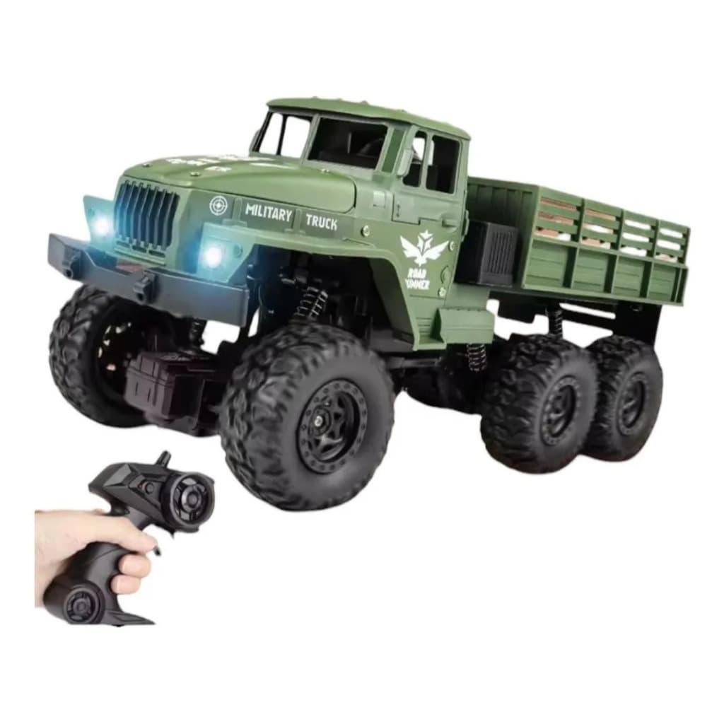 Caminhão Militar C/ Farol Bateria Controle Remoto Brinquedos