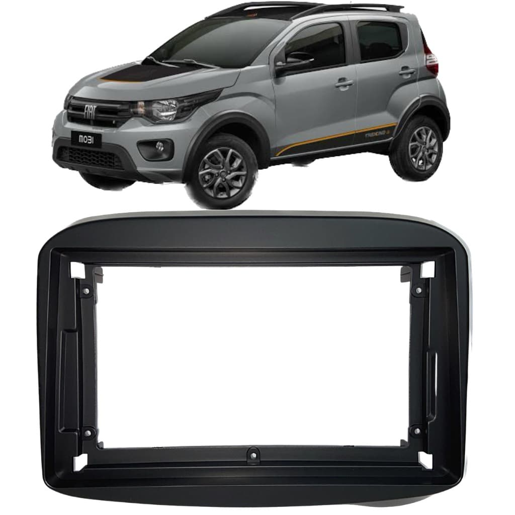 Moldura Fiat Mobi 2 Din 9 Polegadas 2016 Em Diante Preto