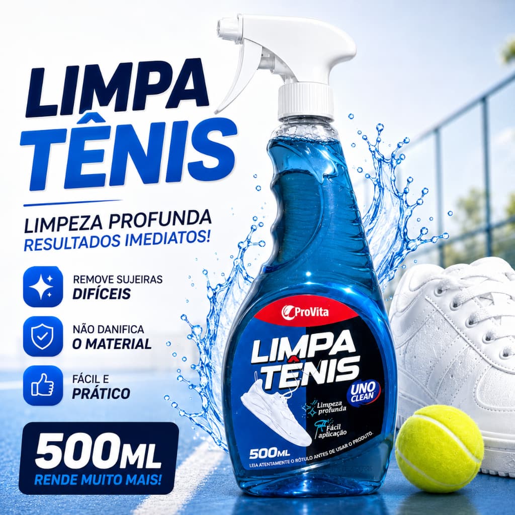 Limpa Tênis Provita 500ml Removedor de Manchas e Sujeira Pesada Deixa Branco de Novo