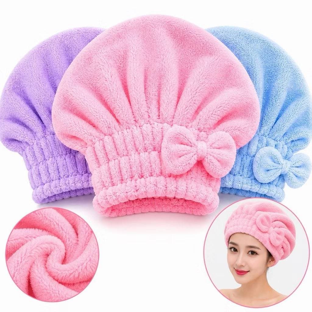 Kit 1-2 Ou Trés Touca Para Seca Cabelo Mágica Touca de Banho Absorvente Toalha de Microfibra