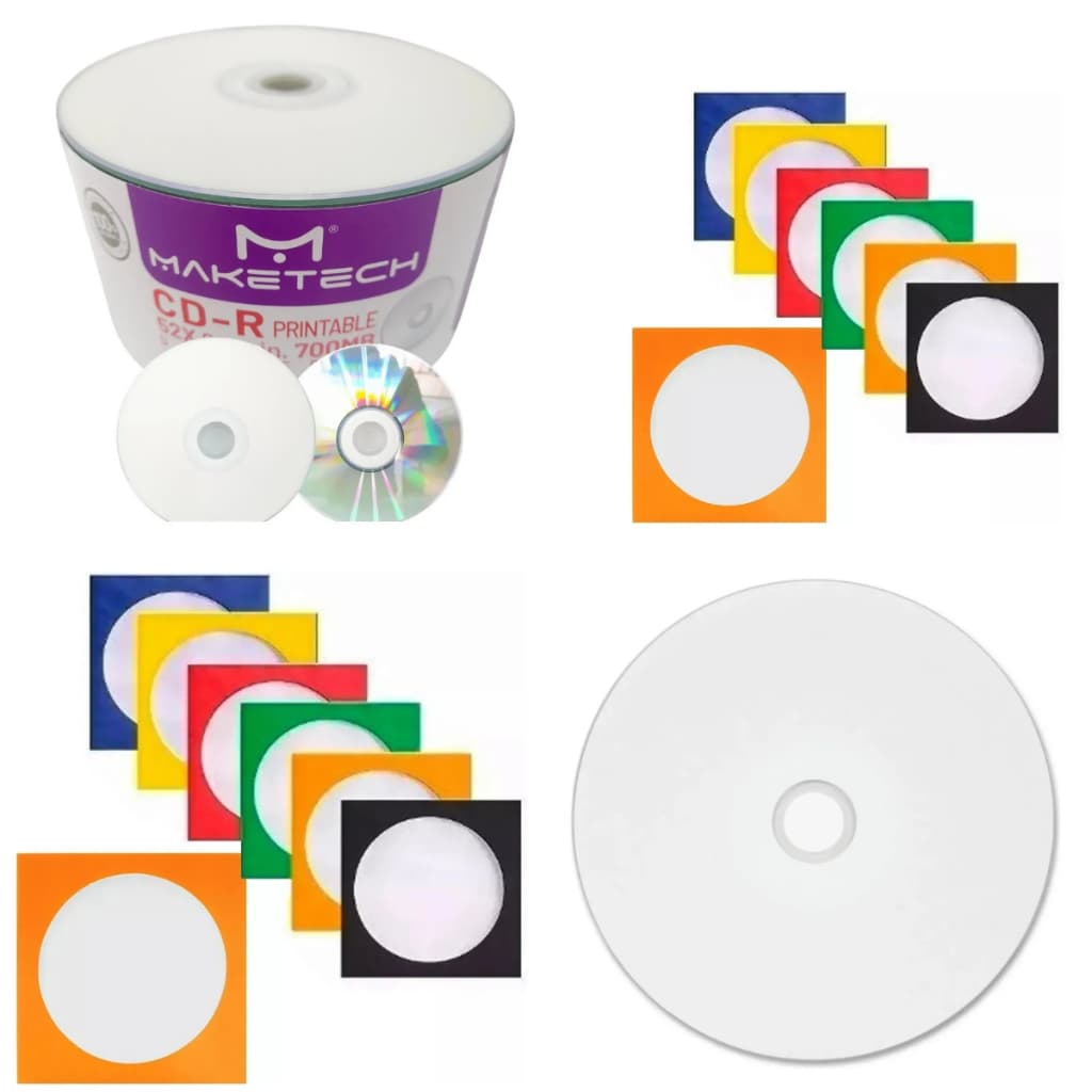 10 Cd-r Printable Maketech 700mb 80minutos 52x Original