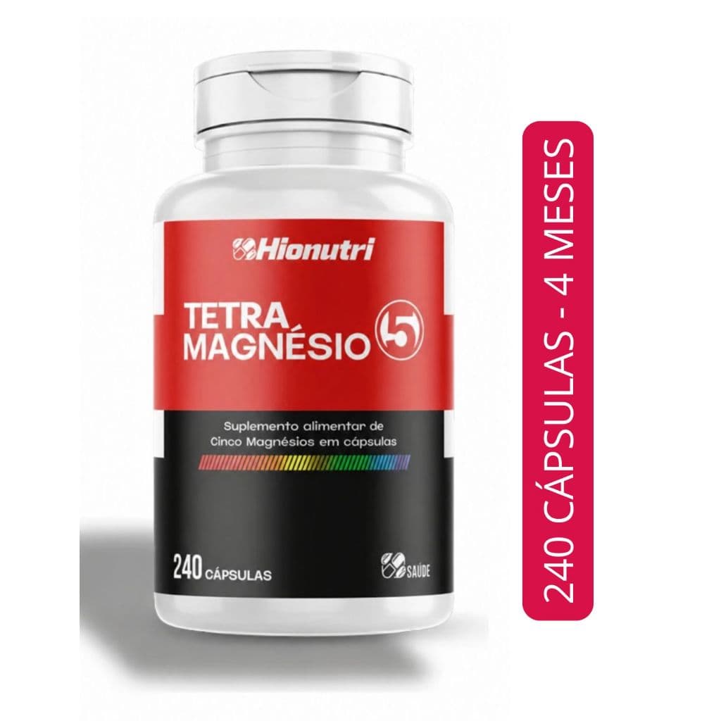Tetra Magnésio 240 Cáps 500mg - Mais Foco, Menos Cansaço Qualidade do Sono Metabolismo Quelato Treonina