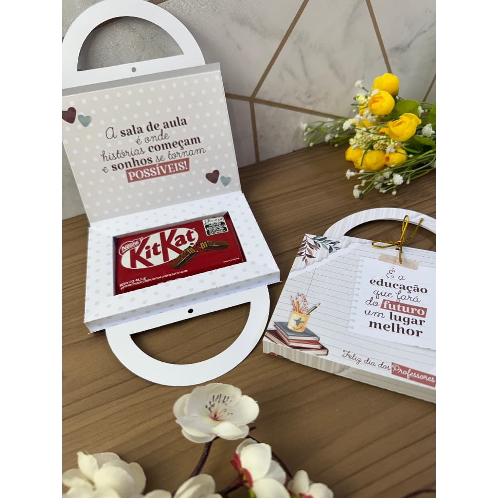 CAIXA MALETA PARA KITKAT DIA DOS PROFESSORES - PRESENTE, MIMO, CHOCOLATE KIT KAT DIA DOS PROFESSORES - ENVIO IMEDIATO!!
