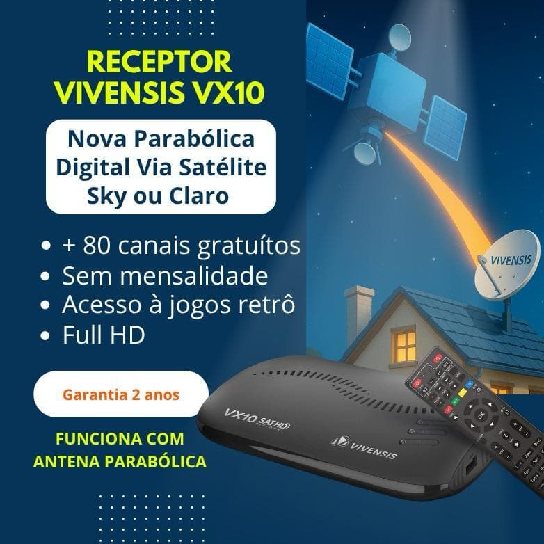 Receptor Vx10 da nova parabolica digital Vivensis