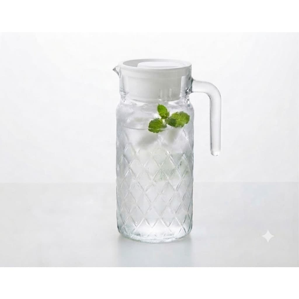 Jarra De Vidro 1 Litro Com Tampa Plástica Para Suco, Água Saborizada E Chá Gelado