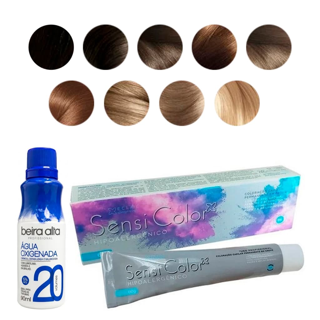 Tinta Sensi Color Alergoshop + Água Oxigenada 20 Volumes
