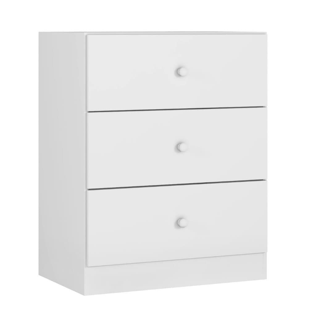 Comoda Infantil Louise 73 cm 3 gavetas Branco brilho Ajl Móveis