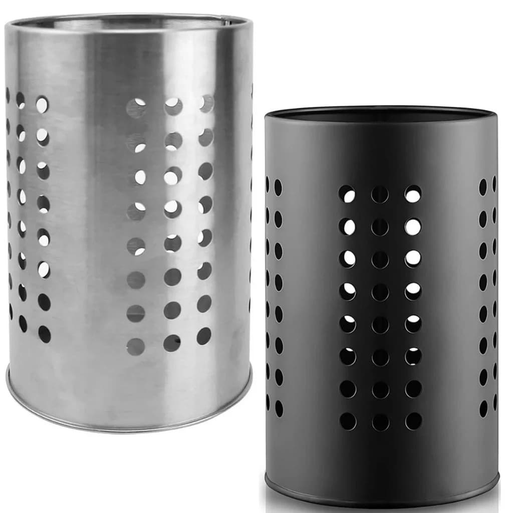 Porta Talheres De Inox Preto Suporte Elegante Prático Organizador Escorredor de bancada Luxo 16,5cm