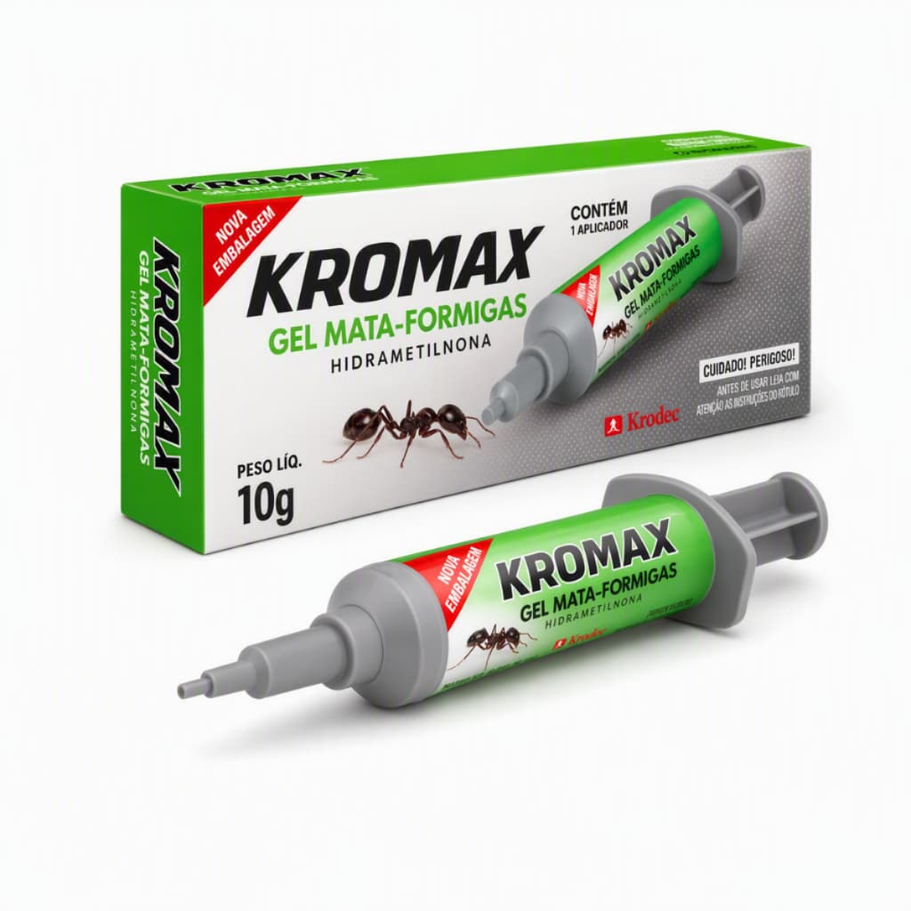 Gel Kromax Mata Formiga Inseticida 10g Elimina Formigas Seringa