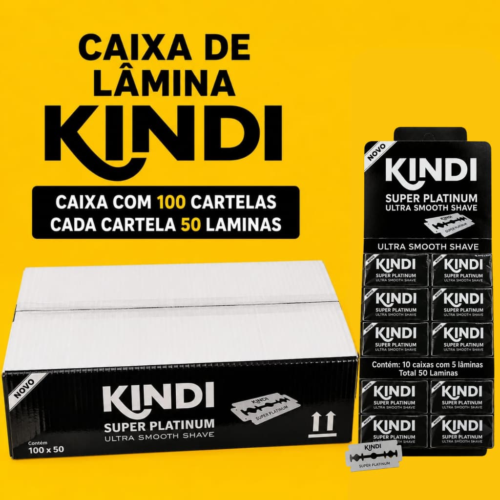 Caixa de lamina Kindi com 100 Cartelas cada cartela 50 laminas
