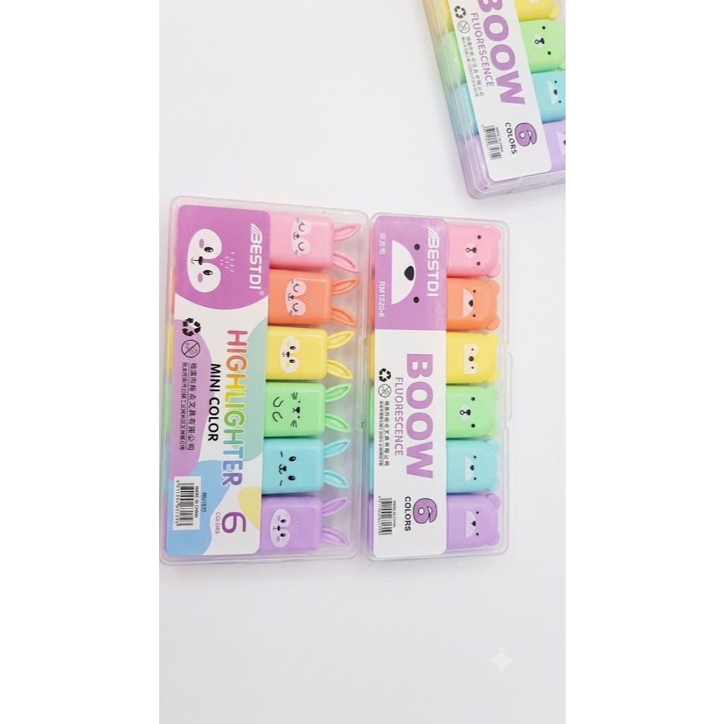 Kit de mini marca texto em formato de coelhinho fofo