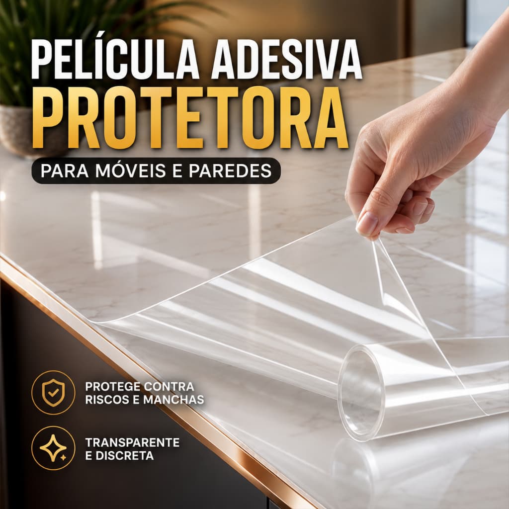 Adesivo Transparente Proteçao Vinilico 2m ou 4m Moveis Parede lisa Eletros Impermeável Lavável