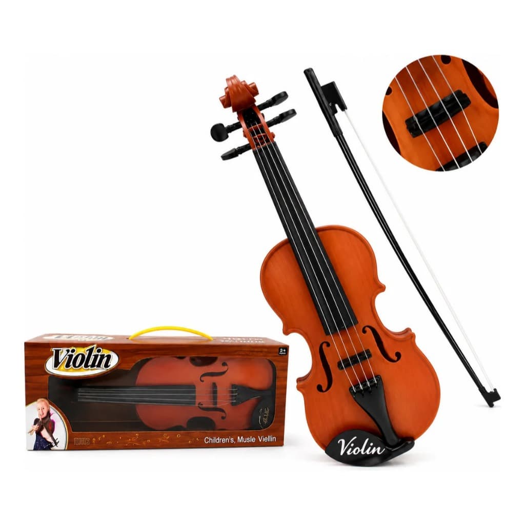 Violino De Plástico Infantil Com Arco Colors 42cm Presente Musica Instrumento