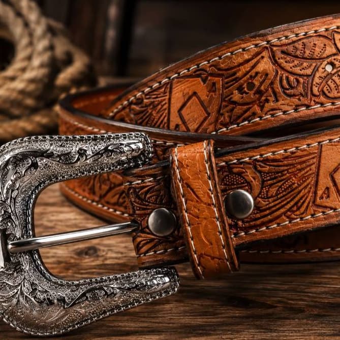 Cinto Country Rebaixado Artesanal Couro Legítimo de Alta Qualidade Masculino e Feminino Luxo Envio Imediato