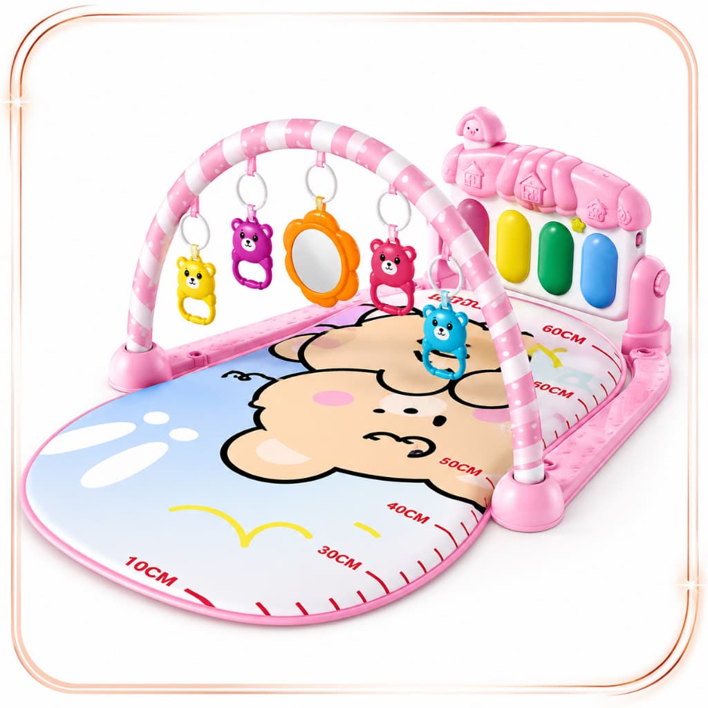 🎵Tapete Infantil Musical Atividades Educativas Piano Interativo Rosa Macio Confortavel