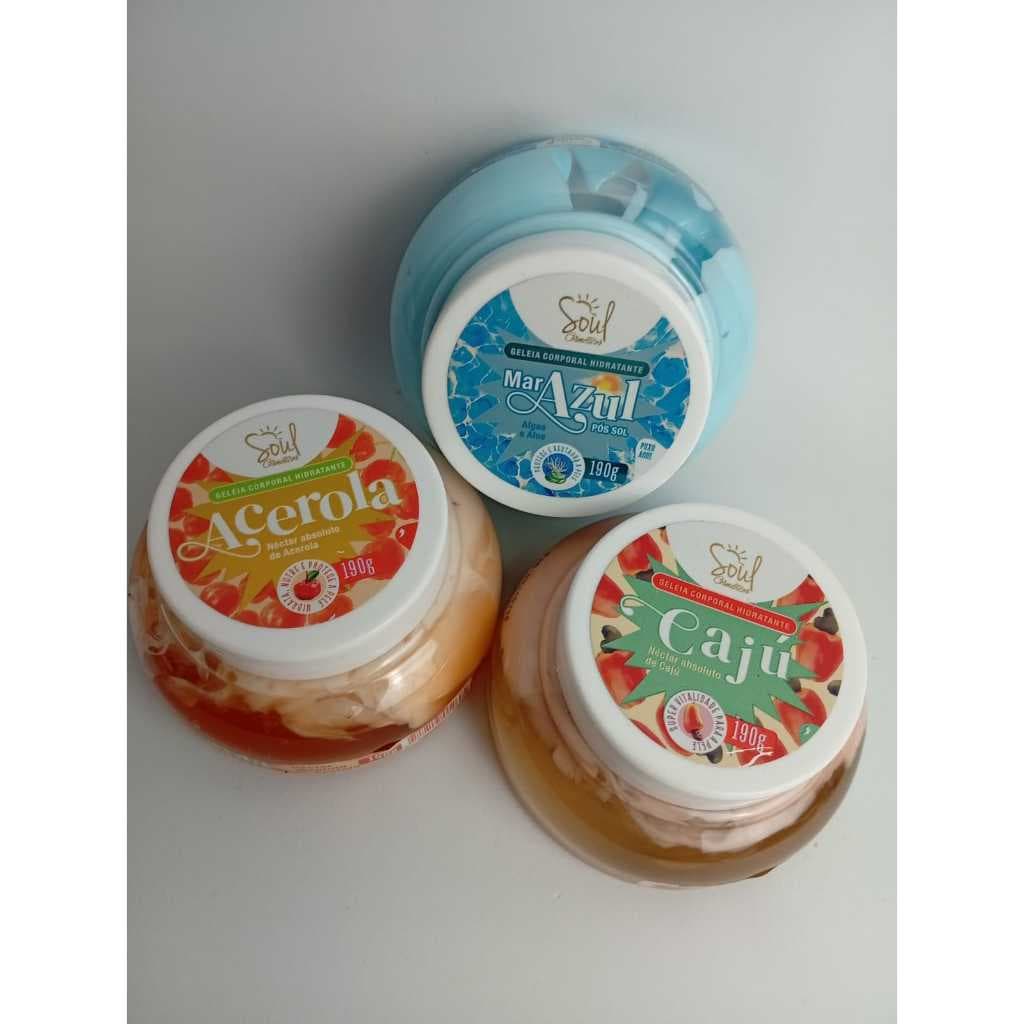 Kit Geléia Hidratante Corporal Soul - 190g Com 3 Flagrância