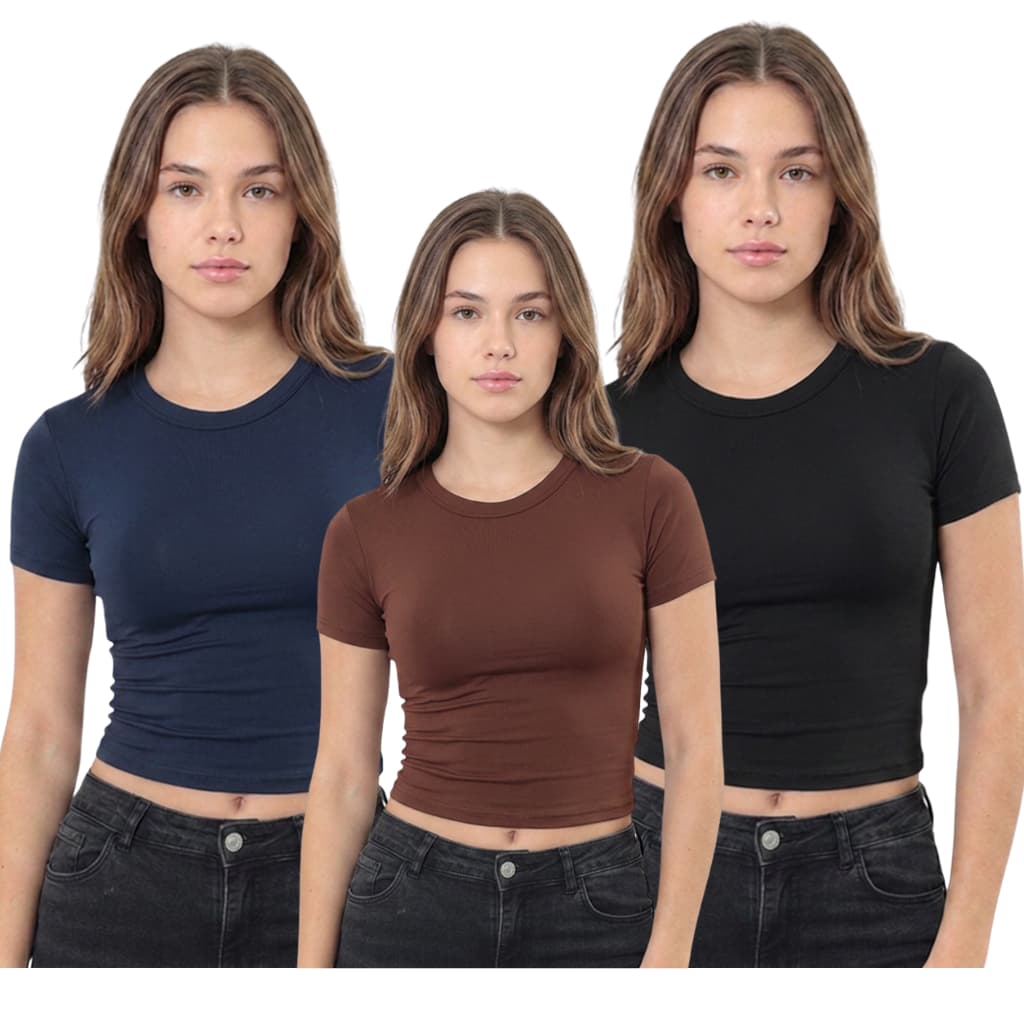 Baby Tee Feminina - Blusa Slim Fit Manga Curta - Blusa de Compressão