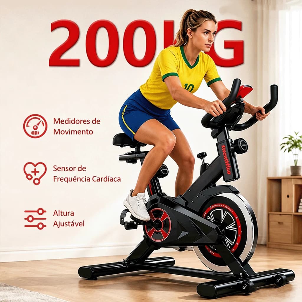 Bicicleta Exercise Bike, Spinning Academia, Fitness Profissional 150kg Portable Home Gym