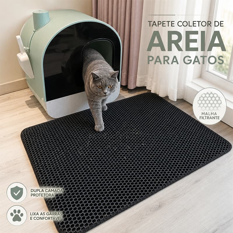 Tapete Higiênico 75*55CM EVA Coletor de Areia Para Gato Lavável Dupla Camada