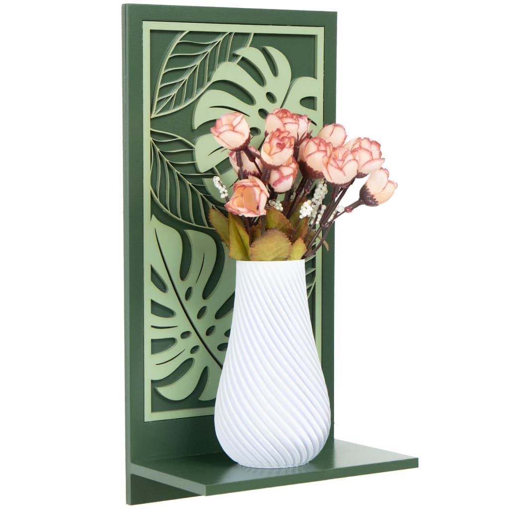 Prateleira de parede floral verde vaso de prantas flores