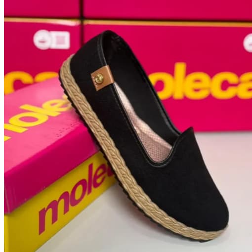 Sapatilha Feminina Original Moleca 5696.304 Slip On Confortável Macia Casual Moderna Solado Flexível .