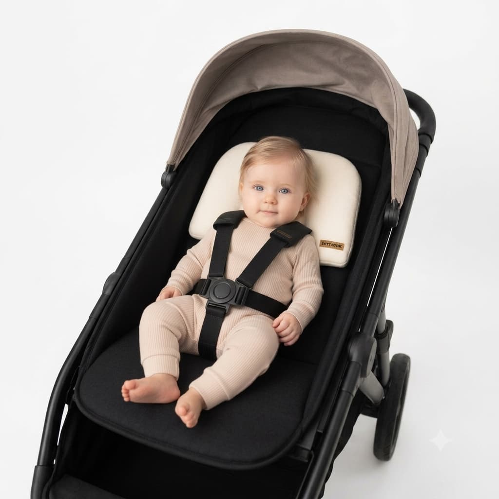 Travesseiro Anti-Refluxo para Carrinho de Bebê rampa| 30x30 cm | Capa Removível em Tricoline