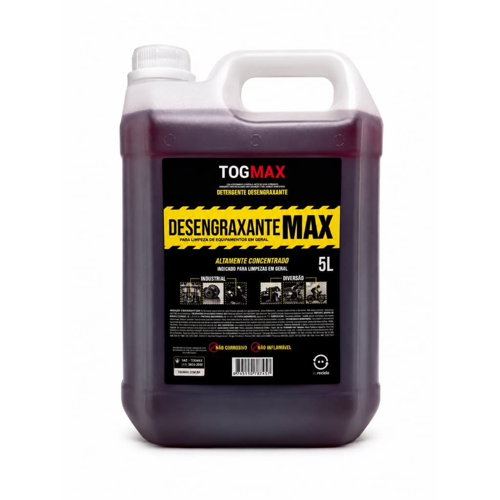 Desengraxa Max Desengraxante Detergente 5 Litros Multiuso Limpeza Pesada Automotivo Ciclismo