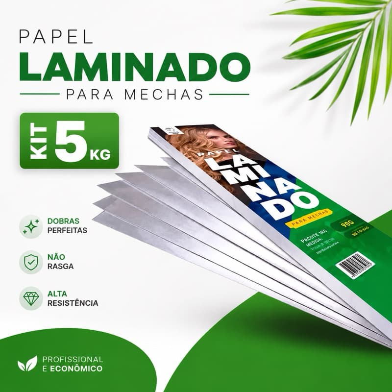 Papel Para Mechas Laminado  11cmx50cm Expessura Média 90g (900 Folhas) 5kg