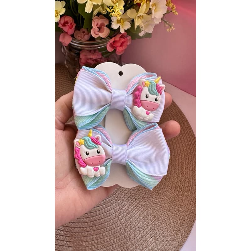 parzinho unicórnio infantil/par laço infantil/laço unicórnio