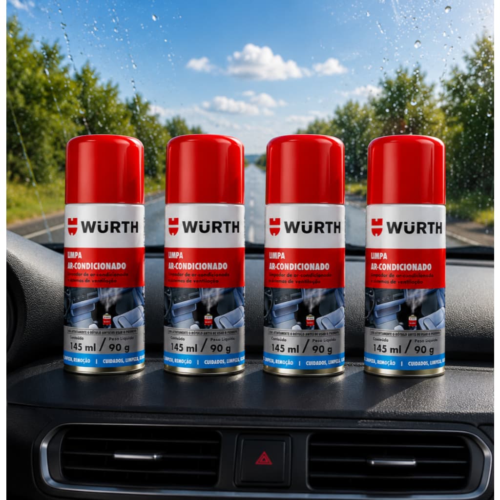 kit 4 Higienizador Limpa Ar Condicionado 145ml Wurth