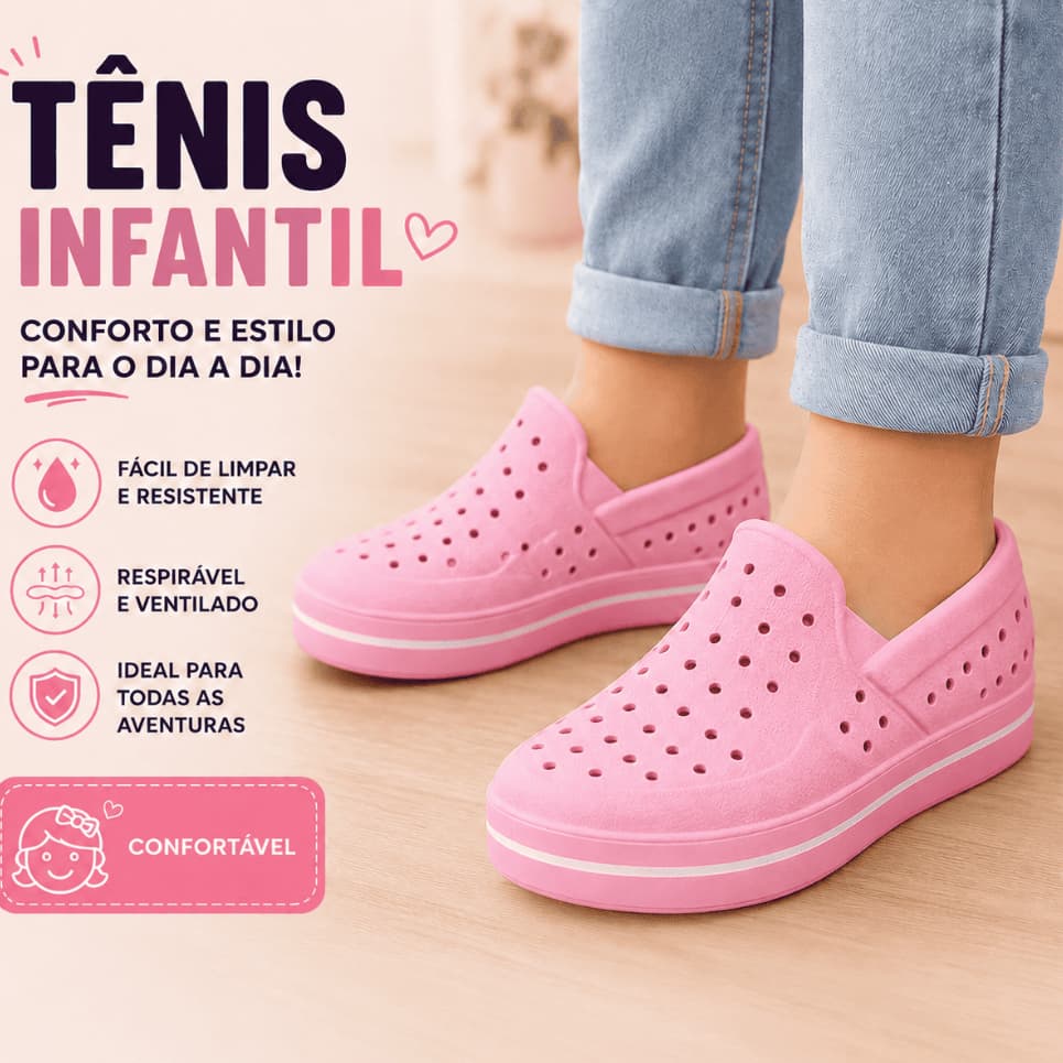 Tenis Infantil Calce Fácil Casual Slip On Menina