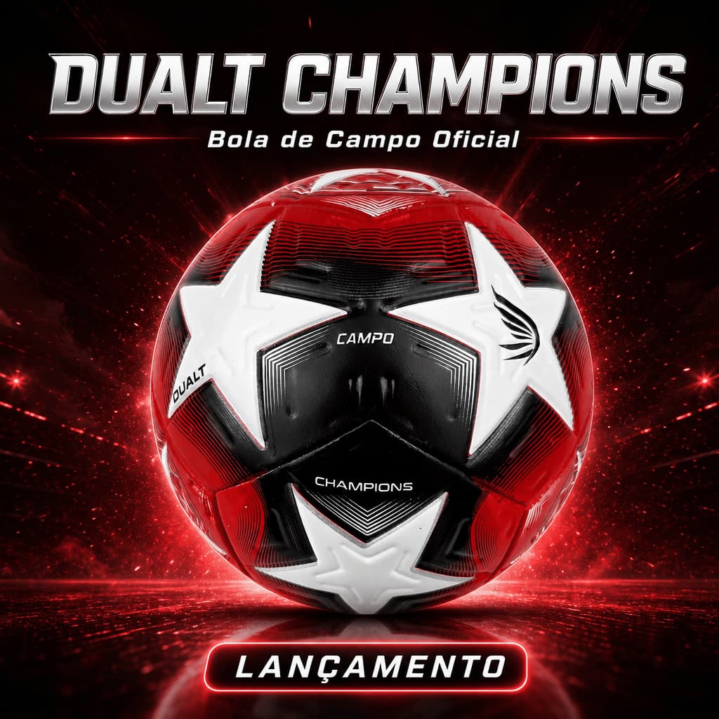 Bola Dualt Champions Futebol  Campo Oficial  Resistente Tamanho Nº5 Lazer Diversão Familia Dia a Dia